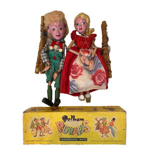 Pelham Hansel & Cinderella Handmade Puppets Vintage England Marionette 5047 Box